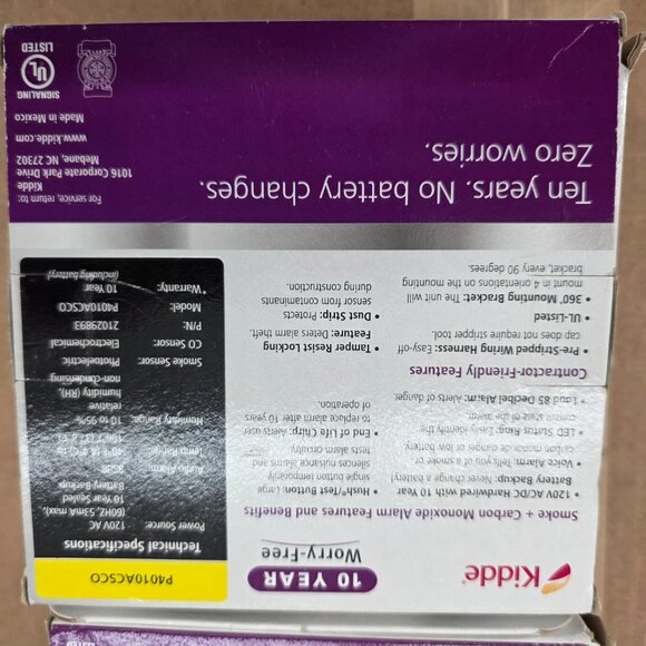 Kidde Hardwired Carbon Monoxide & Smoke Voice Alarm Battery Backup P4010ACSCO - Picture 5 of 11